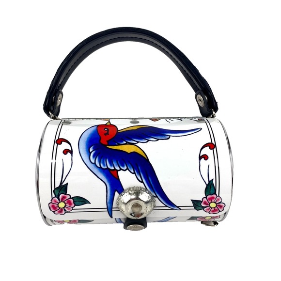 Little Earth Handbags - Little Earth Metal Barrel Purse True Love Forever Shoulder Bag Handbag Clutch